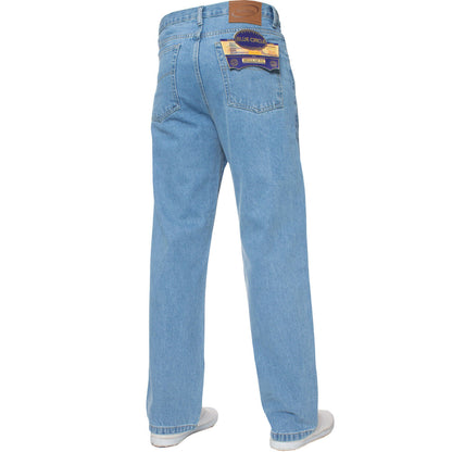 Mens Jeans Straight Leg Regular Fit Heavy Denim Trouser Pants All UK Waist Sizes